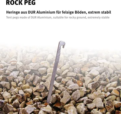 Zdjęcie produktu dla Zamienny śledź do podłoża skalnego, czworokątny, kotwica gruntowa 26 cm, stal – śledzie do namiotów, kemping, outdoor