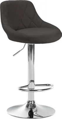 Produktbild von CLP Barhocker Lazio Stoff höhenverstellbar und 360 Grad drehbar dunkelgrau Gestell Farbe chrom