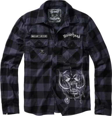Produktbild von Brandit Motörhead Check Shirt Long Sleeve black-grey, 6XL