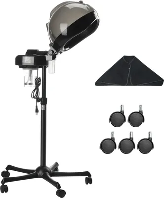 Produktbild von VEVOR Professioneller Haardampfer für Tiefenpflege, 11,81 Zoll großer Ionen-Haardampfer mit Haube und 2 Modi, höhenverstellbarer stehender Haardampfer mit Timer, 5 Räder (2 feststellbar) für Salon Home Spa
