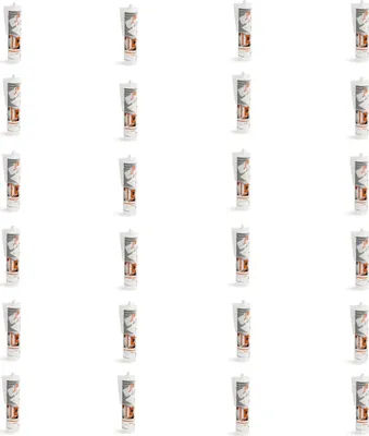 Multiple tubes of adhesive are arranged in a grid on a white background.