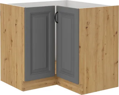 Image de Armoire d’angle inférieure SOPHIA – 90x90 cm, gris / chêne artisan