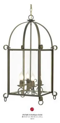 Produktbild von Casa Padrino Barock Hängeleuchte Antik Gold Ø 37 x H. 100 cm - Barock Lampe