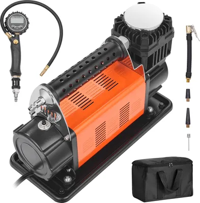 Immagine prodotto di SucceBuy Compressore d'aria ad alte prestazioni da 12 V - kit di gonfiaggio pneumatici con manometro digitale incluso, gonfiatore portatile di pneumatici con 7,06 CFM, pompa d'aria off-road da 150 PSI con adattatori per camion