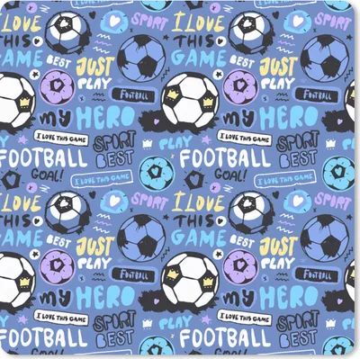 Produktbild von MuchoWow® Mauspad Mousepad Muster - Fußball - Blau - Jungen - Kinder - Kleiner Junge 30x30 cm - Mousepads - Maus Mat - Pad - Mausunterlage - Gaming
