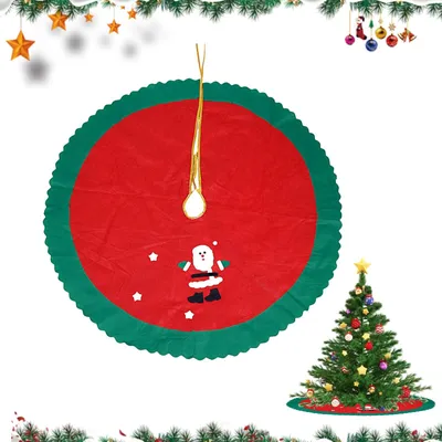Produktbild von Weihnachtsbaumdecke - Rund - Zur Dekoration unter dem Tannenbaum - Rot - 90 cm