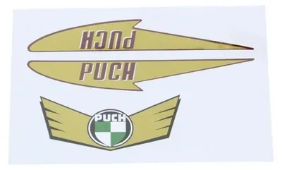 Productafbeelding van Sticker set "gouden strepen & logo" voor Puch MS, MV, DS, VS, VZ 50