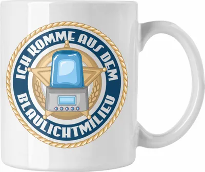 Produktbild von Trendation - Polizist Geschenk Tasse mit Spruch Geschenke Polizei Männer Lustig Blaulichtmilieu (Weiß)