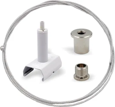 Produktbild von Abhängeset RAPID für STUCCHI / EUTRAC Onetrack Stromschienen, Ø 1,5 mm | Länge 3000 mm  | weiß