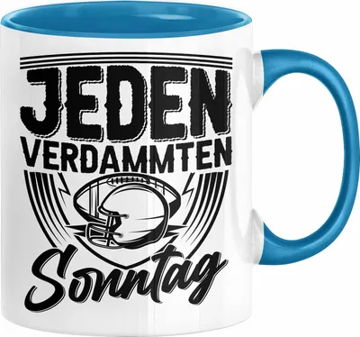 Produktbild von American Football Tasse Geschenk Jeden verdammten Sonntag American Football-Spieler Geschenkidee Kaffee-Becher (Blau)