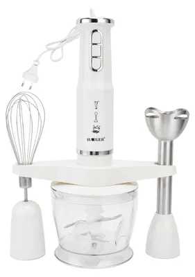 Obrázok produktu pre Multifunkčný ručný mixér/tyčový mixér, 600 W, elektrický, s funkciou mixovania a spracovania potravín, biela farba
