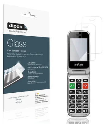 Produktbild von 2x Schutzfolie für artfone CF241A - Anti-Shock 9H Folie dipos Glass Kunststoffglas