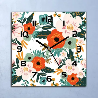 Produktbild von Wanduhr Echt-Glas-Küchenuhr Farbenfroh Quarz Lautlos 30x30 Deko Bilder