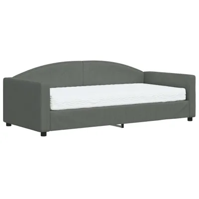 Produktbild von Tagesbett mit Matratze Dunkelgrau 90x190 cm Stoff