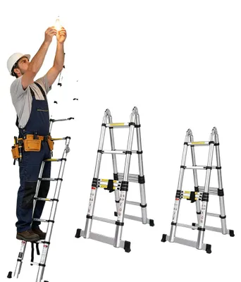Produktbild von Teleskopleiter, leicht, rutschfestes Design, Silber
