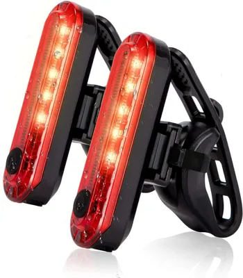 Obrázek produktu pro Dva kusy LED zadních světel na kolo, nabíjených přes USB, pro zvýšení bezpečnosti při jízdě na kole
