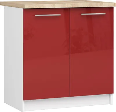 Imagen del producto de Fábrica de muebles AKORD. Modelo KS0POLIBIACZERPOL015. 2 puertas, 2 estantes, color blanco. Puertas con bisagras. Grosor: 16 mm. Ancho: 460 mm
