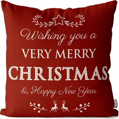 Produktbild von VOID Very Merry Christmas Year Kissenbezug Kissenhülle Sofakissen Kissen Deko Outdoor-Kissen Dekokissen