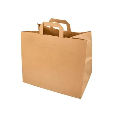 Produktbild von Papstar Papiertüten 27 x 32 x 17 cm braun mit Tragegriff 8 x 50 Stück
