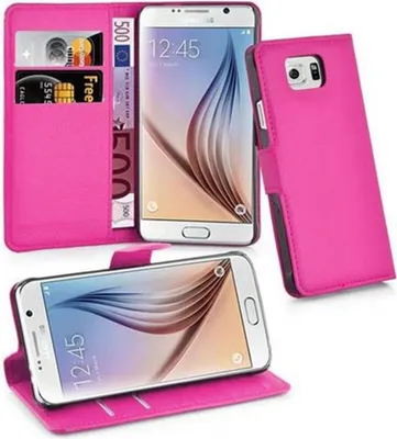 Immagine prodotto di Cadorabo custodia per Samsung Galaxy S6 custodia protettiva in rosa custodia per cellulare cover chiusura magnetica