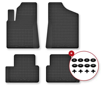 Productafbeelding van Rubberen automatten voor Subaru Outback vanaf 2009 (sedan/stationwagen) – 4-delig, zwart, op maat – Wielganizator Semi-Universal