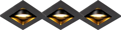 Produktbild von QAZQA - Modern Set aus 3 modernen Einbaustrahlern schwarz verstellbar - Qure I Wohnzimmer I Schlafzimmer - Aluminium Quadratisch - LED geeignet GU10