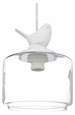 Image de Plafonnier Relaxdays en forme d'oiseau, lampe décorative au look vintage rétro, douille E27, transparent