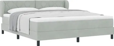 Immagine prodotto di vidaXL Letto a molle con testiera grigio chiaro 180 x 200 cm in velluto