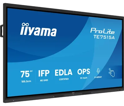 Immagine prodotto di IIYAMA 189.3cm(75") TE7515A-B1AG 16:9 M-Touch 2xHDMI+2xUSB-C (Speditionsversand)