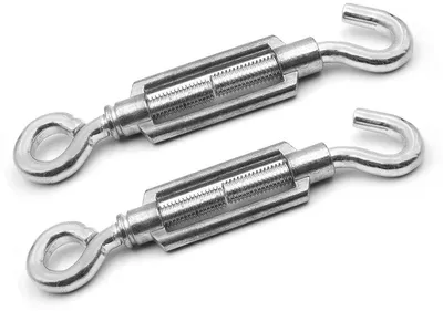 Set von 2 M8 x 110 mm Spannschrauben - Galvanisch Verzinkt - Haken/Ösenhaken