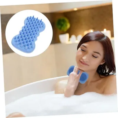Produktbild von Silikon-Badebürste zum Körperpeeling, Handbürste zur Badreinigung und Haarwaschbürste für die Dusche