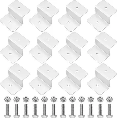 Image de Supports en Z en aluminium pour panneaux solaires - 12 pièces - Pour montage sur toiture, caravanes et yachts