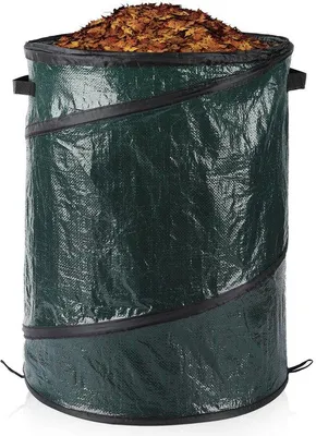 Imagen del producto de Unyqoos® Bolsa plegable para jardín, estable, de 130 litros – Fabricada en polipropileno, autoportante, con 2 asas, versátil para residuos de jardinería y construcción