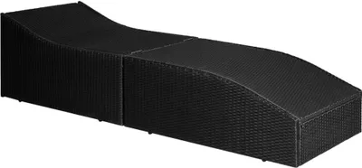 Produktbild von vidaXL Sonnenliege mit Polsterauflage Poly Rattan Schwarz