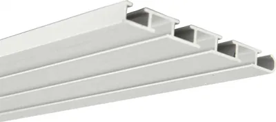 Image de Rail de rideau en aluminium - blanc 3/4 de tour 120 cm