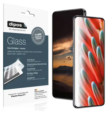 Produktbild von 2x Schutzfolie für Xiaomi Poco F7 - Anti-Shock 9H Folie dipos Glass Kunststoffglas