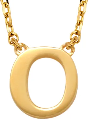 Produktbild von New Bling 9NBG-900O Gold Halskette mit Buchstabe O - 6mm - Ankerglied - 38+2.5+2.5cm - Initialschmuck - 14 Karat - Gold