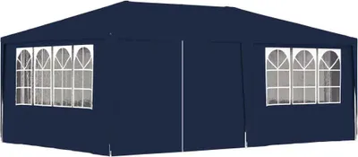 Produktbild von Profi-Partyzelt mit Seitenwänden 4×6 m Blau 90 g/m²