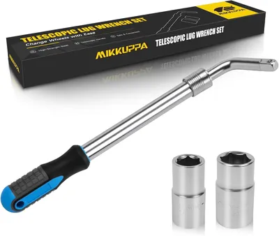 Produktbild von Teleskop-Radmutternschlüssel 35-48 cm, 1/2 Zoll, 17/19 mm und 21/23 mm, mit Tasche, für Reifenwechsel
