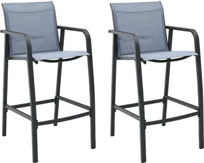 Image de Chaises de bar de jardin lot de 2 Gris Txtilène