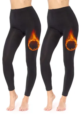 Produktbild von Merry Style 2er Pack Damen Leggings MS-ATX-441 (Schwarz/Schwarz, XL-XXL)