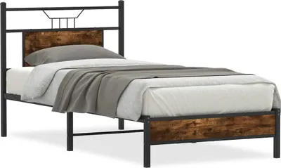 Produktbild von Bettgestell ohne Matratze Räuchereiche 90x200 cm Holzwerkstoff