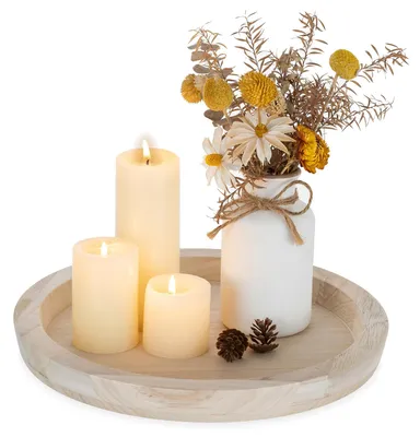 Productafbeelding van Romadedi houten dienblad, 28 cm, decoratief dienblad van paulowniahout, naturel