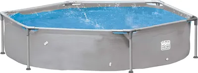 Produktbild von Happy People Stahlramen-Pool, 240x51 cm, rund, grau, 77518