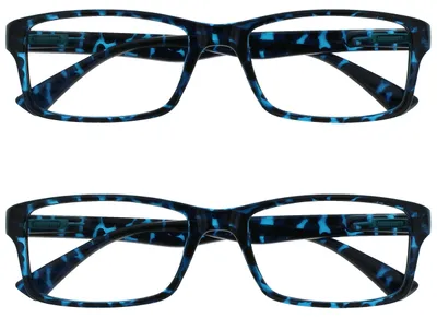 Produktbild von Lesebrille OPULIZE +2.50 Blau Schildpatt 2er-Pack Rechteckig Kratzfest