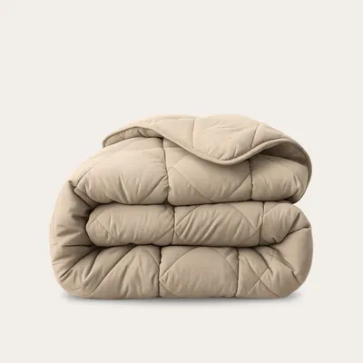 Produktbild von HappyBed - 160x200 cm - Waschbare Bettdecke ohne Bezug - Bedruckte Bettdecke ohne Bezug - Bettwäsche - Taupe