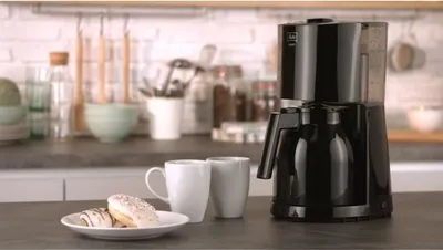 Produktbild von Filterkaffeemaschine MELITTA Enjoy II Therm Schwarz, 1000W, AromaSelector, Anti-Tropf-System
