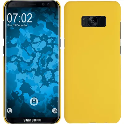 Produktbild von PhoneNatic Case kompatibel mit Samsung Galaxy S8 - Hülle gelb gummiert Hard-case + flexible Folie