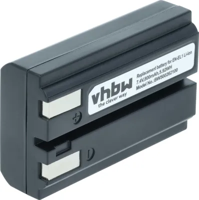 Produktbild von vhbw Akku kompatibel mit Nikon Coolpix 4300, 995, 5000, E880, 4500, 5700, 5400, 8700, 775, 885, 800 Kamera (800 mAh, 7,2 V, Li-Ion)