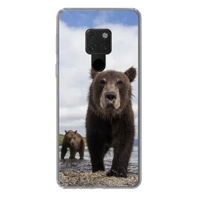 Produktbild von MuchoWow® Handyhülle Schutzhülle Hülle für Huawei P40 Lite Bär - Küste - Wasser Silikon Softcase Handy Hülle - Handy